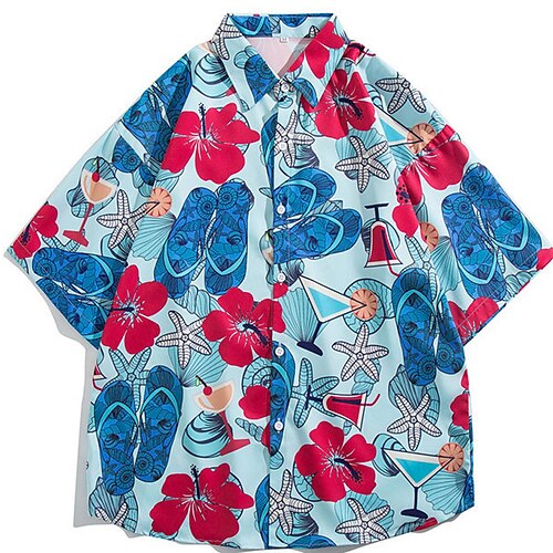 Men's Shirt Summer Hawaiian Shirt Floral Graphic Prints Drink Turndown Blue Street Casual Short Sleeves Button-Down Print Clothing Apparel Tropical Fashion Hawaiian Designer
Men's Shirt Summer Hawaiian Shirt Floral Graphic Prints Drink Turndown Blue Street Casual Short Sleeves Button-Down Print Clothing Apparel Tropical Fashion Hawaiian Designer