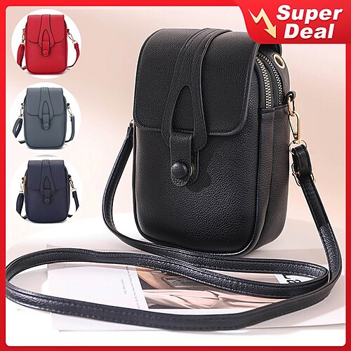 Women's Crossbody Bag Wallet Mobile Phone Bag PU Leather Daily Going out Zipper Solid Color Plain Black Red Royal Blue Blue
Women's Crossbody Bag Wallet Mobile Phone Bag PU Leather Daily Going out Zipper Solid Color Plain Black Red Royal Blue Blue