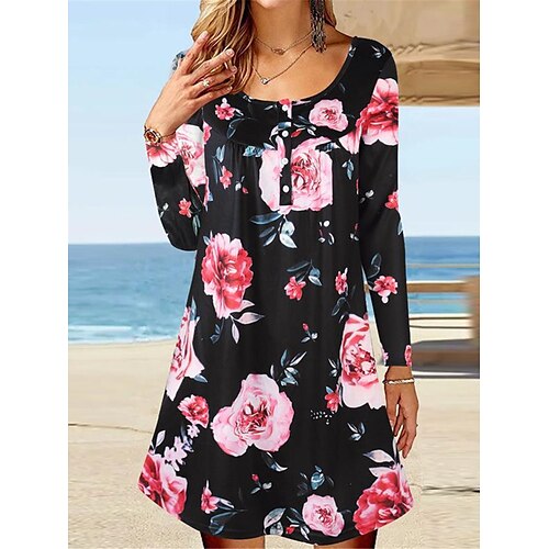 Dame Uformell kjole T skjortekjole Skiftkjole Blomstret Knapp Trykt mønster Crew-hals Mini kjole Mote utendørs Daglig Langermet Løstsittende Svart Vin Blå Sommer Vår S M L XL XXL
Dame Uformell kjole T skjortekjole Skiftkjole Blomstret Knapp Trykt mønster Crew-hals Mini kjole Mote utendørs Daglig Langermet Løstsittende Svart Vin Blå Sommer Vår S M L XL XXL