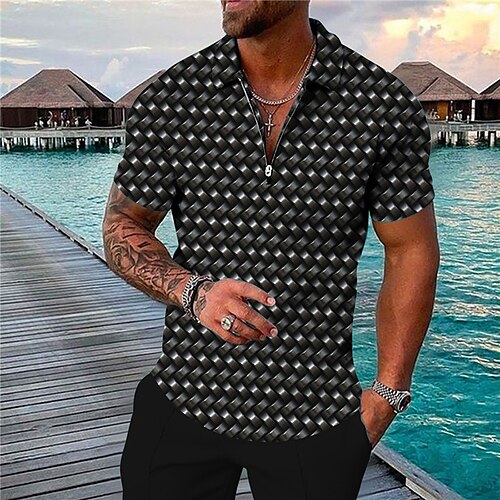 Per uomo POLO Camicia da golf Golf Polo con zip Stampe astratte Geometria Collo ripiegabile Nero Verde Esterno Strada Maniche corte Cerniera Stampa Abbigliamento Di tendenza Originale Informale
Per uomo POLO Camicia da golf Golf Polo con zip Stampe astratte Geometria Collo ripiegabile Nero Verde Esterno Strada Maniche corte Cerniera Stampa Abbigliamento Di tendenza Originale Informale
