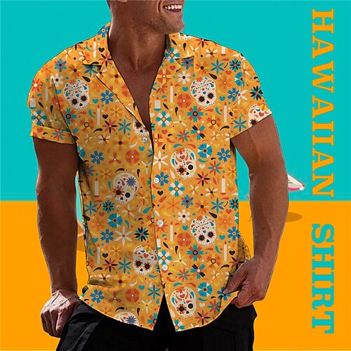 Men's Shirt Summer Hawaiian Shirt Floral Skull Graphic Prints Turndown White Yellow Casual Holiday Short Sleeve Button-Down Print Clothing Apparel Tropical Fashion Hawaiian Soft
Men's Shirt Summer Hawaiian Shirt Floral Skull Graphic Prints Turndown White Yellow Casual Holiday Short Sleeve Button-Down Print Clothing Apparel Tropical Fashion Hawaiian Soft