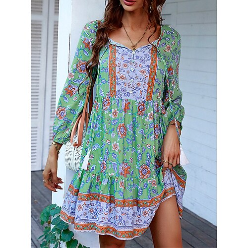 Dame Uformell kjole Sommerkjole Boho-kjole Blomstret Drapering Trykt mønster V-hals Mini kjole Grunnleggende Mote utendørs Daglig 3/4 ermer Løstsittende Gul Rosa Blå Vår Sommer S M L XL
Dame Uformell kjole Sommerkjole Boho-kjole Blomstret Drapering Trykt mønster V-hals Mini kjole Grunnleggende Mote utendørs Daglig 3/4 ermer Løstsittende Gul Rosa Blå Vår Sommer S M L XL