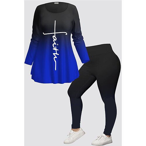 Dame Skjorte Buksesæt Bukser Basale Rød Blå Afslappet / Hverdag Farveblok Bogstaver Trykt mønster Rund hals L XL XXL 3XL 4XL Plusstørrelser
Dame Skjorte Buksesæt Bukser Basale Rød Blå Afslappet / Hverdag Farveblok Bogstaver Trykt mønster Rund hals L XL XXL 3XL 4XL Plusstørrelser