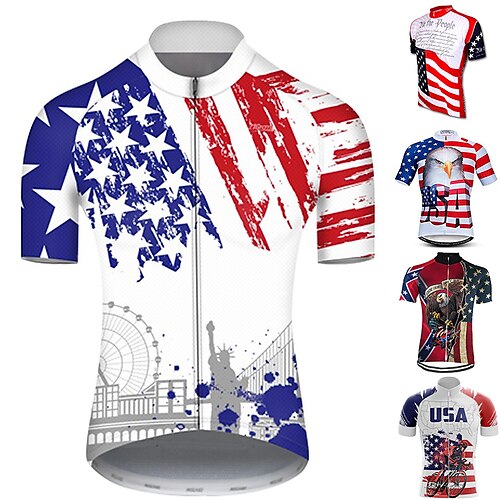 21Grams Herre Sykkeltrøyer Kortermet Sykkel Jersey Topper med 3 baklommer Fjellsykling Veisykling Sykling Pustende Ultrafiolettbestandig Hurtigtørkende Hvit Rød Rød / Hvit Amerikansk / USA USA
21Grams Herre Sykkeltrøyer Kortermet Sykkel Jersey Topper med 3 baklommer Fjellsykling Veisykling Sykling Pustende Ultrafiolettbestandig Hurtigtørkende Hvit Rød Rød / Hvit Amerikansk / USA USA