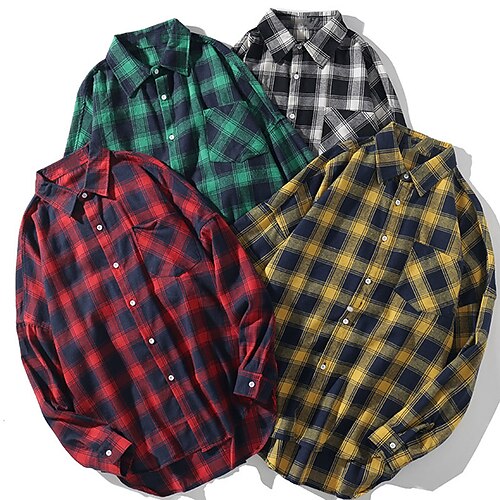 Per uomo Camicia con bottoni Camicia a quadri Camicia estiva Maglietta informale Nero Giallo Rosso Verde Manica lunga A quadri Collo ripiegabile Strada Da mare Pulsante Abbigliamento Di tendenza
Per uomo Camicia con bottoni Camicia a quadri Camicia estiva Maglietta informale Nero Giallo Rosso Verde Manica lunga A quadri Collo ripiegabile Strada Da mare Pulsante Abbigliamento Di tendenza