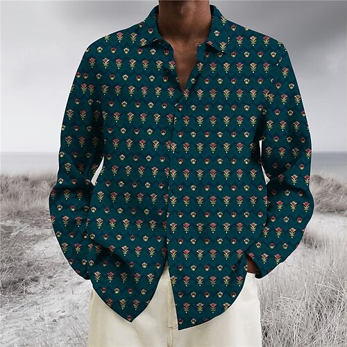 Men's Shirt Floral Graphic Prints Turndown Black Navy Blue Outdoor Street Long Sleeve Button-Down Print Clothing Apparel Tropical Sports Boho Streetwear
Men's Shirt Floral Graphic Prints Turndown Black Navy Blue Outdoor Street Long Sleeve Button-Down Print Clothing Apparel Tropical Sports Boho Streetwear