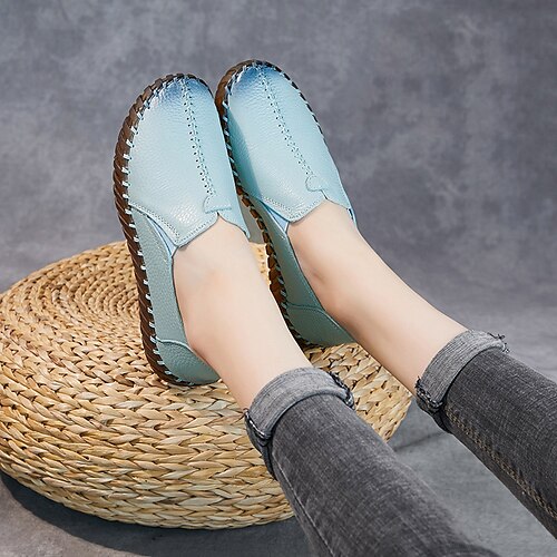 Dame Slip-Ons Loafters Komfort Sko udendørs Flade hæle Rund Tå Årgang Klassisk Gang Læder Hjemmesko Helfarve Sort Hvid Blå
Dame Slip-Ons Loafters Komfort Sko udendørs Flade hæle Rund Tå Årgang Klassisk Gang Læder Hjemmesko Helfarve Sort Hvid Blå