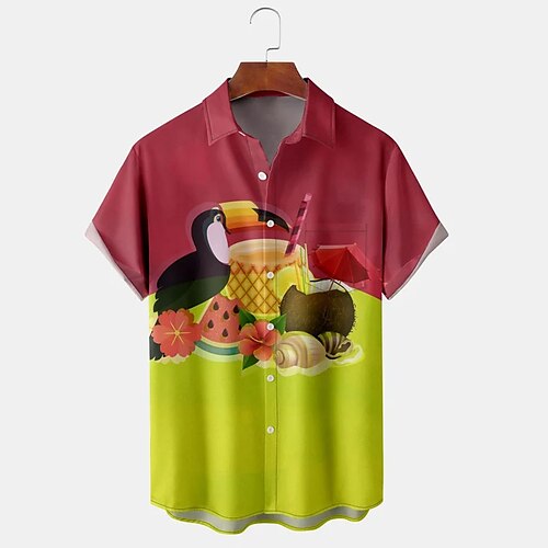 Men's Shirt Summer Hawaiian Shirt Fruit Bird Graphic Prints Turndown Fuchsia Outdoor Street Short Sleeves Button-Down Print Clothing Apparel Tropical Fashion Hawaiian Designer
Men's Shirt Summer Hawaiian Shirt Fruit Bird Graphic Prints Turndown Fuchsia Outdoor Street Short Sleeves Button-Down Print Clothing Apparel Tropical Fashion Hawaiian Designer