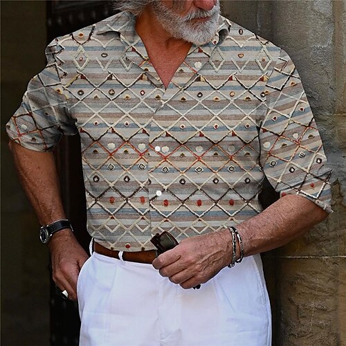 Men's Shirt Graphic Prints Geometry Turndown Red Blue Outdoor Street Long Sleeve Button-Down Print Clothing Apparel Vintage Fashion Streetwear Designer
Men's Shirt Graphic Prints Geometry Turndown Red Blue Outdoor Street Long Sleeve Button-Down Print Clothing Apparel Vintage Fashion Streetwear Designer