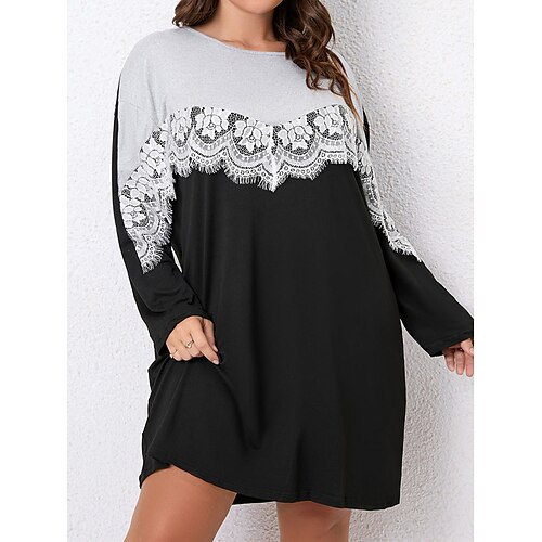 Per donna Plus Size Abito casual Abito a T shirt Vestito a trapezio Floreale Vestito longuette Manica lunga Pizzo Girocollo Essenziale Giornaliero Nero Primavera Estate L XL XXL 3XL 4XL
Per donna Plus Size Abito casual Abito a T shirt Vestito a trapezio Floreale Vestito longuette Manica lunga Pizzo Girocollo Essenziale Giornaliero Nero Primavera Estate L XL XXL 3XL 4XL