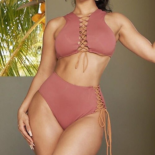 Women's Swimwear Bikini Normal Swimsuit 2 Piece Solid Color Pink Bathing Suits Sports Summer
Women's Swimwear Bikini Normal Swimsuit 2 Piece Solid Color Pink Bathing Suits Sports Summer