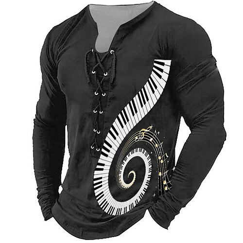 Herre T-shirt T-Shirts Grafisk Musikinstrumenter Panotaster Krave Tøj 3D-udskrivning Afslappet Daglig Langærmet Blondér Trykt mønster Mode Designer Bekvem
Herre T-shirt T-Shirts Grafisk Musikinstrumenter Panotaster Krave Tøj 3D-udskrivning Afslappet Daglig Langærmet Blondér Trykt mønster Mode Designer Bekvem