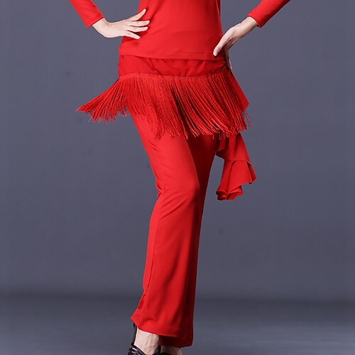 Latin Dans ballroom dans Bukser Perlearbejde Kvast Ruche Dame Ydeevne Træning Høj Polyester
Latin Dans ballroom dans Bukser Perlearbejde Kvast Ruche Dame Ydeevne Træning Høj Polyester