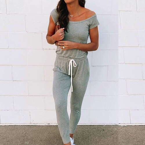 Women's Jumpsuit Pocket Solid Color Crew Neck Streetwear Street Daily Regular Fit Short Sleeve Black Gray S M L Spring
Women's Jumpsuit Pocket Solid Color Crew Neck Streetwear Street Daily Regular Fit Short Sleeve Black Gray S M L Spring