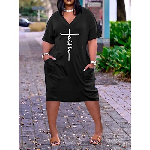 Dame Store størrelser Uformell kjole T skjortekjole Grafisk Midikjole Kortermet Lomme Trykt mønster V-hals Klassisk Daglig Militærgrønn Svart Vår Sommer L XL XXL 3XL 4XL
Dame Store størrelser Uformell kjole T skjortekjole Grafisk Midikjole Kortermet Lomme Trykt mønster V-hals Klassisk Daglig Militærgrønn Svart Vår Sommer L XL XXL 3XL 4XL