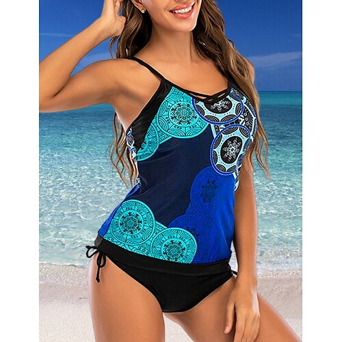 Women's Swimwear Tankini 2 Piece Normal Swimsuit 2 Piece Printing Graphic Red Blue Tank Top Bathing Suits Sports Summer
Women's Swimwear Tankini 2 Piece Normal Swimsuit 2 Piece Printing Graphic Red Blue Tank Top Bathing Suits Sports Summer