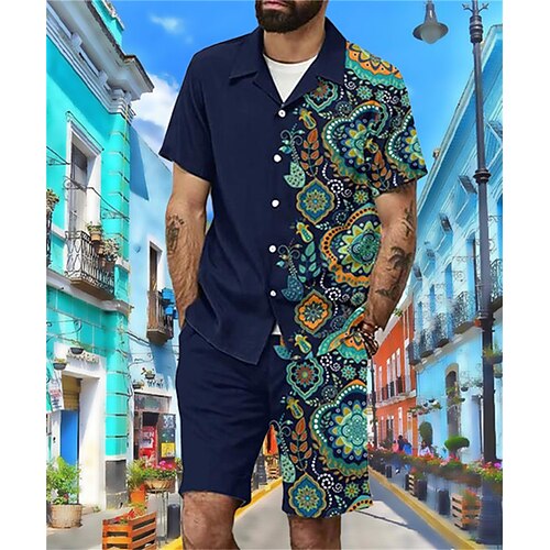 Herre Hawaii skjorte Skjorte sæt Blomstret Grafiske tryk Aftæpning Navyblå Gade Afslappet Kortærmet Trykt mønster Tøj Tropisk Mode Hawaiiansk Designer
Herre Hawaii skjorte Skjorte sæt Blomstret Grafiske tryk Aftæpning Navyblå Gade Afslappet Kortærmet Trykt mønster Tøj Tropisk Mode Hawaiiansk Designer