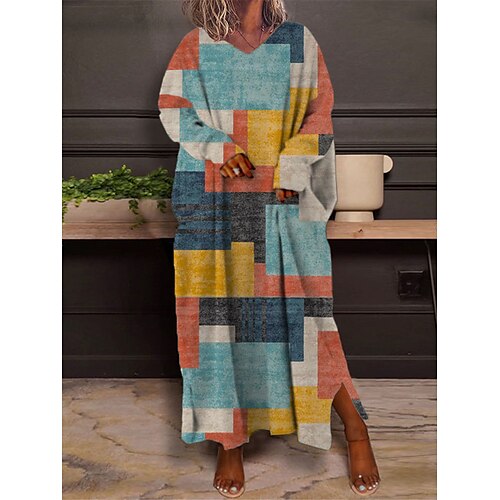 kvinners pluss størrelse epleformet kjole fritidskjole skiftkjole floral geometrisk lang kjole maxi kjole med lange ermer print v-hals mote daglig svart vin høst vårkjole
kvinners pluss størrelse epleformet kjole fritidskjole skiftkjole floral geometrisk lang kjole maxi kjole med lange ermer print v-hals mote daglig svart vin høst vårkjole