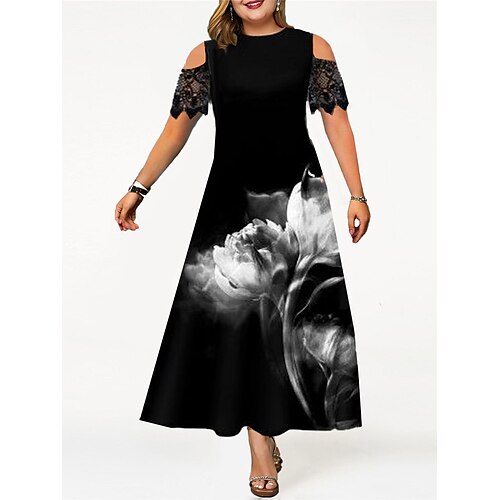 Dame Store størrelser Uformell kjole Kjole med A-linje Blomstret Lang kjole Maxikjole Kortermet Blonde Crew-hals Mote Daglig Svart Beige Vår Sommer L XL XXL 3XL
Dame Store størrelser Uformell kjole Kjole med A-linje Blomstret Lang kjole Maxikjole Kortermet Blonde Crew-hals Mote Daglig Svart Beige Vår Sommer L XL XXL 3XL