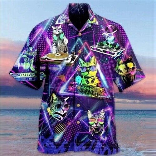 Men's Shirt Summer Hawaiian Shirt Cat Graphic Prints Turndown Purple Casual Holiday Short Sleeve Button-Down Print Clothing Apparel Streetwear Cool Hawaiian Designer
Men's Shirt Summer Hawaiian Shirt Cat Graphic Prints Turndown Purple Casual Holiday Short Sleeve Button-Down Print Clothing Apparel Streetwear Cool Hawaiian Designer