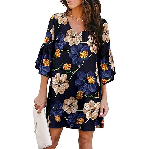 Dame Afslappet påklædning Skift Kjole Blomster kjole Grafisk Trykt mønster V-hals Mini kjole Klassisk Moderne Daglig Weekend Halvlange ærmer Regulær Blå Lilla Kakifarvet Sommer Forår S M L XL XXL
Dame Afslappet påklædning Skift Kjole Blomster kjole Grafisk Trykt mønster V-hals Mini kjole Klassisk Moderne Daglig Weekend Halvlange ærmer Regulær Blå Lilla Kakifarvet Sommer Forår S M L XL XXL