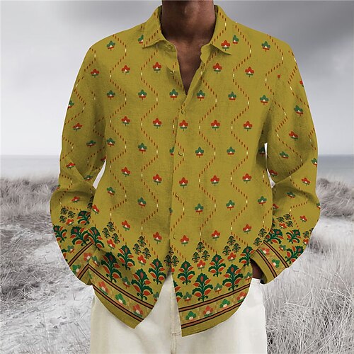 Men's Shirt Floral Graphic Prints Geometry Turndown Yellow Gray Outdoor Street Long Sleeve Button-Down Print Clothing Apparel Tropical Sports Boho Streetwear
Men's Shirt Floral Graphic Prints Geometry Turndown Yellow Gray Outdoor Street Long Sleeve Button-Down Print Clothing Apparel Tropical Sports Boho Streetwear