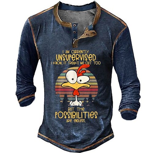 Herre Henley-skjorte T-Shirts Grafisk Hane Henley Tøj 3D-udskrivning udendørs Afslappet Langærmet Knap ned Trykt mønster Mode Designer Bekvem
Herre Henley-skjorte T-Shirts Grafisk Hane Henley Tøj 3D-udskrivning udendørs Afslappet Langærmet Knap ned Trykt mønster Mode Designer Bekvem