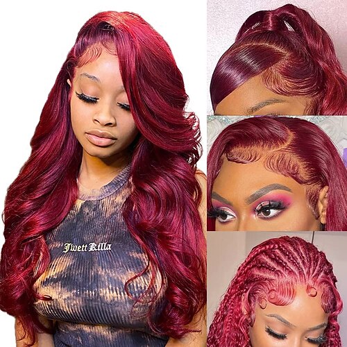 99j burgunder blonder frontparykker menneskehår 13x4 body wave 99j hd transparent blonder frontal menneskehår parykker pre-plukket med babyhår 150% tetthet vinrød farget parykk body wave brasiliansk
99j burgunder blonder frontparykker menneskehår 13x4 body wave 99j hd transparent blonder frontal menneskehår parykker pre-plukket med babyhår 150% tetthet vinrød farget parykk body wave brasiliansk