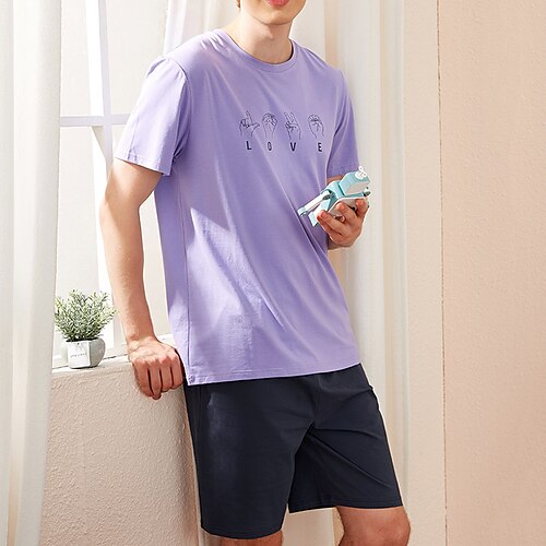 Per uomo loungewear Set pigiama Top e pantaloncini del pigiama 1 set Stampe astratte Moda Informale Interni Giornaliero Da letto Cotone Traspirante Morbido Girocollo Manica corta maglietta
Per uomo loungewear Set pigiama Top e pantaloncini del pigiama 1 set Stampe astratte Moda Informale Interni Giornaliero Da letto Cotone Traspirante Morbido Girocollo Manica corta maglietta