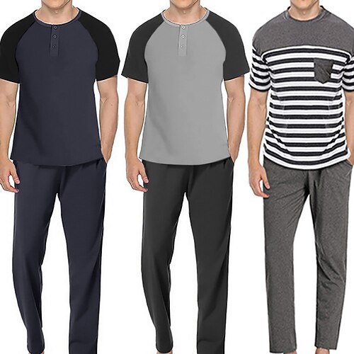 Per uomo loungewear Set pigiama Top e pantalone del pigiama 1 set Banda Moda Informale Comoda Interni Giornaliero Da letto Cotone Comfort Girocollo Manica corta Primavera Estate Blu marino Grigio
Per uomo loungewear Set pigiama Top e pantalone del pigiama 1 set Banda Moda Informale Comoda Interni Giornaliero Da letto Cotone Comfort Girocollo Manica corta Primavera Estate Blu marino Grigio