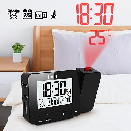 FanJu FJ3531 Alarm Clock Digital Date Snooze Function Backlight Watch Wall Projector Desk Table Led Clock With Time Projection
FanJu FJ3531 Alarm Clock Digital Date Snooze Function Backlight Watch Wall Projector Desk Table Led Clock With Time Projection