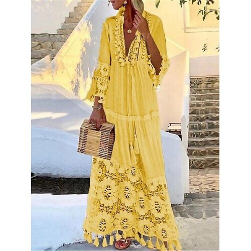 Dame Lang kjole Maxikjole Uformell kjole Solkjole Sommerkjole Ren farge Grunnleggende Bohemsk utendørs Daglig Strand Blonde Langermet V-hals Kjole Normal Gul Rosa Blå Vår Sommer S M L XL XXL
Dame Lang kjole Maxikjole Uformell kjole Solkjole Sommerkjole Ren farge Grunnleggende Bohemsk utendørs Daglig Strand Blonde Langermet V-hals Kjole Normal Gul Rosa Blå Vår Sommer S M L XL XXL