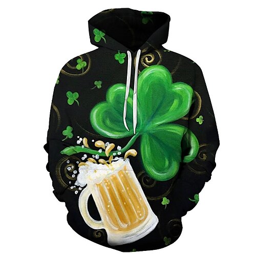 St. Patricks dag Shamrock irsk Hattetrøje Anime Frontlomme Grafisk Hattetrøje Til Herre Dame Unisex Voksne 3D-udskrivning 100% Polyester Afslappet / Hverdag
St. Patricks dag Shamrock irsk Hattetrøje Anime Frontlomme Grafisk Hattetrøje Til Herre Dame Unisex Voksne 3D-udskrivning 100% Polyester Afslappet / Hverdag