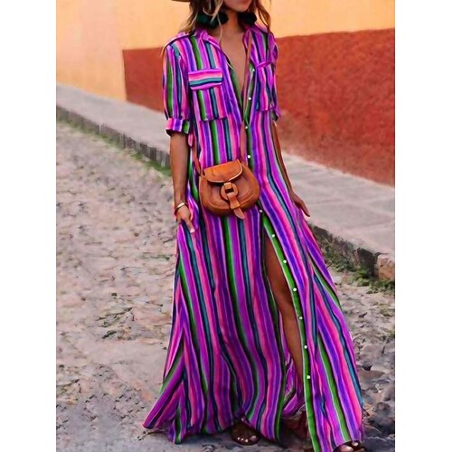 Per donna Abito chemisier Abito casual Vestito svasato Vestito maxi Esterno Giornaliero Da mare Poliestere Essenziale Informale Colletto Tasche Spacco Mezza manica Estate Primavera Autunno 2023
Per donna Abito chemisier Abito casual Vestito svasato Vestito maxi Esterno Giornaliero Da mare Poliestere Essenziale Informale Colletto Tasche Spacco Mezza manica Estate Primavera Autunno 2023
