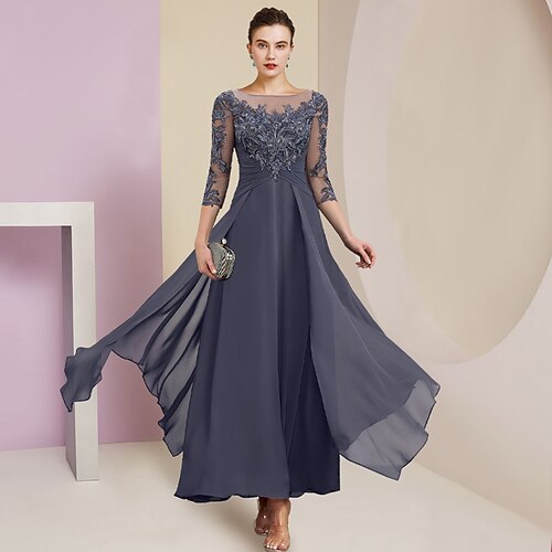 Linjeform Kjole til brudens mor Bryllupsgjest Enkel Elegant Besmykket Ankellengde Chiffon Blonder 3/4 ermer med Plissert Paljett 2023
Linjeform Kjole til brudens mor Bryllupsgjest Enkel Elegant Besmykket Ankellengde Chiffon Blonder 3/4 ermer med Plissert Paljett 2023