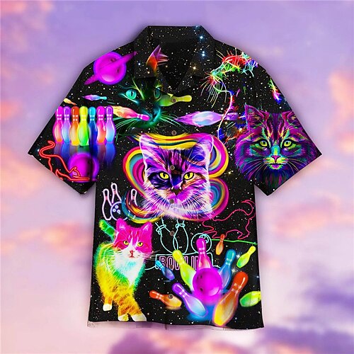 Men's Shirt Summer Hawaiian Shirt Cat Graphic Prints Bowling Ball Turndown Purple Casual Holiday Short Sleeve Button-Down Print Clothing Apparel Tropical Fashion Hawaiian Soft
Men's Shirt Summer Hawaiian Shirt Cat Graphic Prints Bowling Ball Turndown Purple Casual Holiday Short Sleeve Button-Down Print Clothing Apparel Tropical Fashion Hawaiian Soft