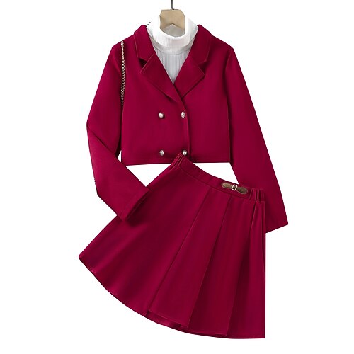 2 pezzi Bambino Da ragazza Tinta unica Abiti eleganti Impostato Manica lunga Di tendenza Scuola 7-13 anni Autunno Vino
2 pezzi Bambino Da ragazza Tinta unica Abiti eleganti Impostato Manica lunga Di tendenza Scuola 7-13 anni Autunno Vino