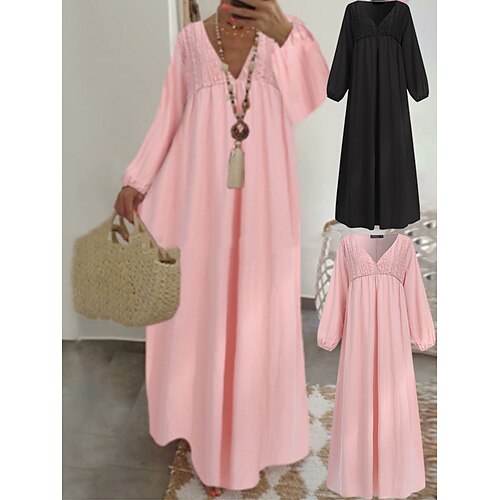 Dame Lang kjole Maxikjole Uformell kjole Blonde kjole Skiftkjole Ren farge Grunnleggende Fritid utendørs Daglig Helg Blonde Lapper Langermet V-hals Kjole Løstsittende Svart Rosa Høst Vår S M L XL XXL
Dame Lang kjole Maxikjole Uformell kjole Blonde kjole Skiftkjole Ren farge Grunnleggende Fritid utendørs Daglig Helg Blonde Lapper Langermet V-hals Kjole Løstsittende Svart Rosa Høst Vår S M L XL XXL