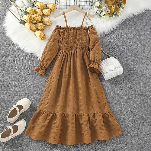 Bambino Da ragazza Vestito Tinta unica Abito casual Medio Vestito Esterno Con balze Senza spalline Manica lunga Di tendenza Vestito 7-13 anni Primavera Marrone chiaro
Bambino Da ragazza Vestito Tinta unica Abito casual Medio Vestito Esterno Con balze Senza spalline Manica lunga Di tendenza Vestito 7-13 anni Primavera Marrone chiaro