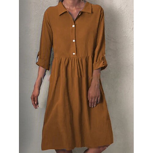 Per donna Abito chemisier Abito casual Vestito a trapezio Vestito longuette Esterno Giornaliero Da mare Poliestere Informale Classico Colletto Pulsante Manica a 3/4 Estate Primavera Autunno 2023
Per donna Abito chemisier Abito casual Vestito a trapezio Vestito longuette Esterno Giornaliero Da mare Poliestere Informale Classico Colletto Pulsante Manica a 3/4 Estate Primavera Autunno 2023