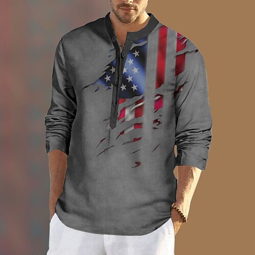 Men's Shirt Graphic Prints National Flag Stand Collar Gray Outdoor Street Long Sleeve Button-Down Print Clothing Apparel Fashion Designer Casual Comfortable
Men's Shirt Graphic Prints National Flag Stand Collar Gray Outdoor Street Long Sleeve Button-Down Print Clothing Apparel Fashion Designer Casual Comfortable