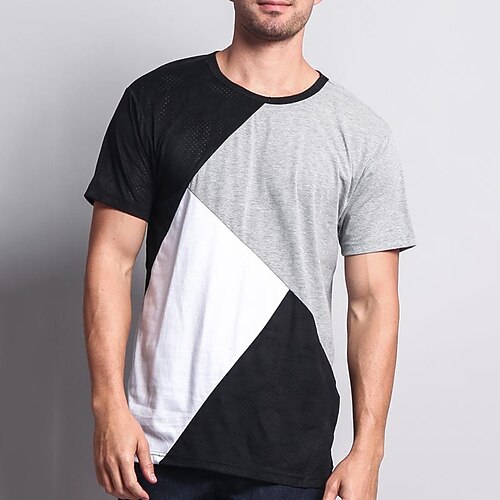 Herre T skjorte Color Block T-skjorte Lapper Crew-hals Feriereise Ut på byen Kort Erme Lapper Klær Gatemote Stilfull Moderne Stil
Herre T skjorte Color Block T-skjorte Lapper Crew-hals Feriereise Ut på byen Kort Erme Lapper Klær Gatemote Stilfull Moderne Stil
