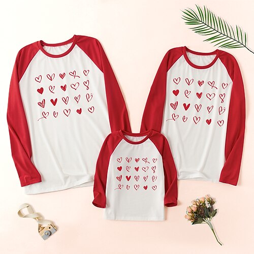 Mamma og meg Valentines T skjorte Hjerte Avslappet Crewneck Rød Langermet søt stil Matchende antrekk
Mamma og meg Valentines T skjorte Hjerte Avslappet Crewneck Rød Langermet søt stil Matchende antrekk