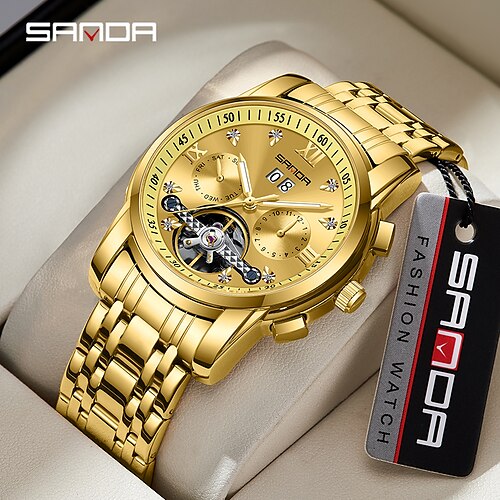 SANDA Da uomo Orologio da polso Orologio meccanico Calendario Orologi con incisioni Quadrante grande Impermeabile Lega Guarda
SANDA Da uomo Orologio da polso Orologio meccanico Calendario Orologi con incisioni Quadrante grande Impermeabile Lega Guarda