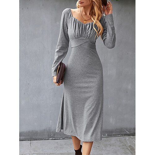 Per donna Vestito casual Vestito tubino Liscio Con balze Squadrata Vestito longuette Essenziale Di tendenza Esterno Giornaliero Manica lunga Standard Nero Rosso Blu marino Estate Primavera S M L XL
Per donna Vestito casual Vestito tubino Liscio Con balze Squadrata Vestito longuette Essenziale Di tendenza Esterno Giornaliero Manica lunga Standard Nero Rosso Blu marino Estate Primavera S M L XL