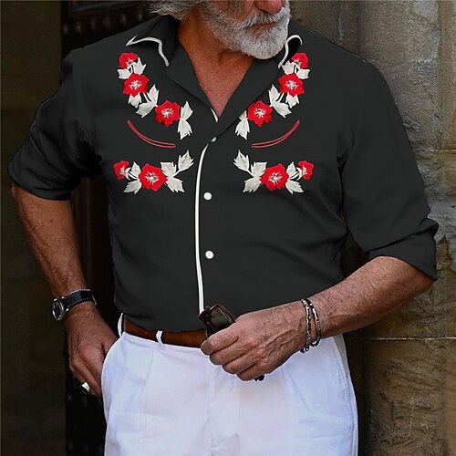 Men's Shirt Western Shirt Floral Graphic Prints Turndown Red Gray Outdoor Street Long Sleeve Button-Down Print Clothing Apparel Fashion Streetwear Designer western style
Men's Shirt Western Shirt Floral Graphic Prints Turndown Red Gray Outdoor Street Long Sleeve Button-Down Print Clothing Apparel Fashion Streetwear Designer western style
