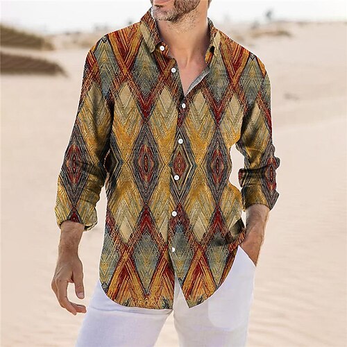 Men's Shirt Tribal Graphic Prints Geometry Turndown Yellow Gray Outdoor Street Long Sleeve Button-Down Print Clothing Apparel Vintage Fashion Streetwear Designer
Men's Shirt Tribal Graphic Prints Geometry Turndown Yellow Gray Outdoor Street Long Sleeve Button-Down Print Clothing Apparel Vintage Fashion Streetwear Designer