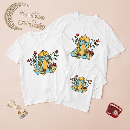 Familiestil Ramadan T skjorte Grafisk Blomstret Avslappet Crewneck Hvit Kortermet Daglig Matchende antrekk
Familiestil Ramadan T skjorte Grafisk Blomstret Avslappet Crewneck Hvit Kortermet Daglig Matchende antrekk