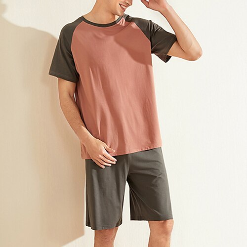 Herre Loungewear Pyjamas Sæt Pyjamas top og shorts 1set Vanlig Stilfuld Afslappet Hjem Daglig Seng Bomuld Åndbart Blød Rund hals Kortærmet T-shirt Shorts Elastisk Talje Forår Sommer Blå Grå
Herre Loungewear Pyjamas Sæt Pyjamas top og shorts 1set Vanlig Stilfuld Afslappet Hjem Daglig Seng Bomuld Åndbart Blød Rund hals Kortærmet T-shirt Shorts Elastisk Talje Forår Sommer Blå Grå