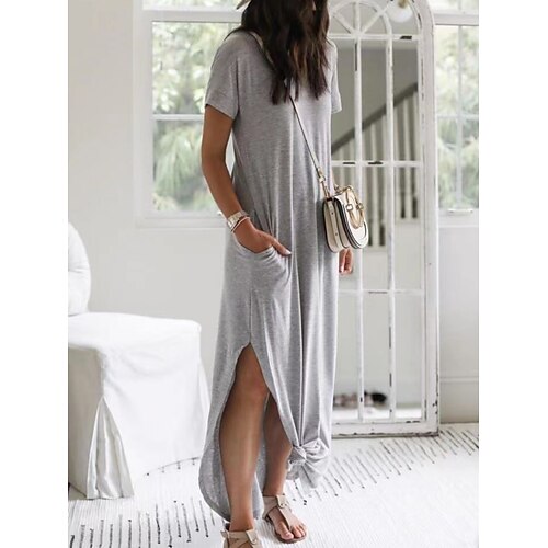 Per donna Vestito casual Abito a T shirt Vestito a trapezio Liscio Tasche A V Vestito maxi Classico Moderno Giornaliero Fine settimana Manica corta Standard Primavera Estate S M L XL
Per donna Vestito casual Abito a T shirt Vestito a trapezio Liscio Tasche A V Vestito maxi Classico Moderno Giornaliero Fine settimana Manica corta Standard Primavera Estate S M L XL